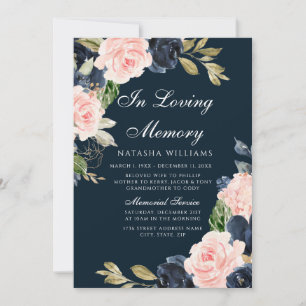 Hermosa Invitación de Servicio Funeral de la Marin