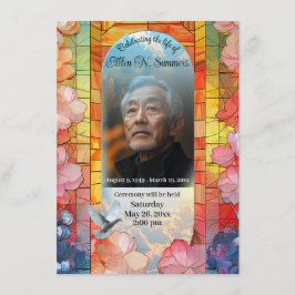 Hermosa Invitación Funeral, Tarjeta de Vidrio Manc