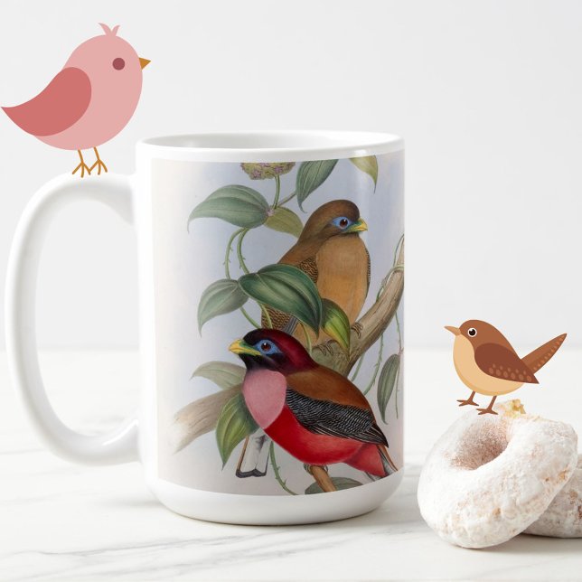 Hermosa jarra de Ilustracion de pájaro (A charming, colorful vintage birds mug to brighten your tea or coffee break!)
