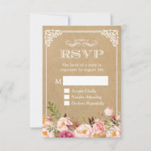 Hermosa Kraft RSVP elegante matrimonio floral
