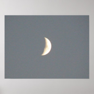 Hermosa luna creciente Waxing en la impresión al a