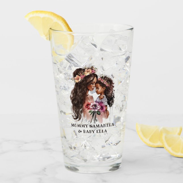 Hermosa mamá negra y hija (Anverso (hielo))