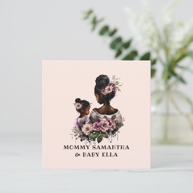 Hermosa mamá y hija negras (7) (Anverso de pie)