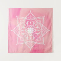 Hermosa Mandala con fondo rosa Tapiz