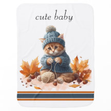 Hermosa Manta de Bebé de Gatitos Elegantes Tejiend
