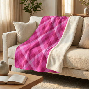 Hermosa Manta de Sherpa Mediana de Cuadro Magenta