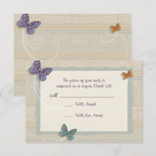 Hermosa mariposa Boda coincidente con RSVP