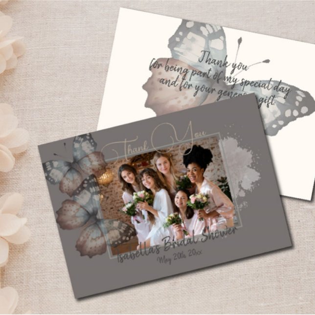 Hermosa Mariposa Ducha De Novias Gracias Tarjeta (Subido por el creador)