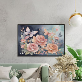 Hermosa mariposa floral arte acuático