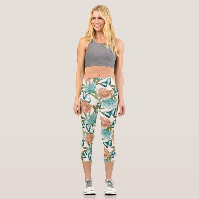 Hermosa Mariposa Impresa Legging (Anverso)