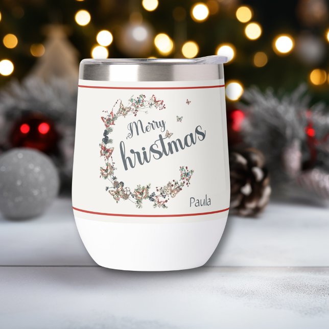 Hermosa Mariposa Vintage Feliz Navidad (Subido por el creador)