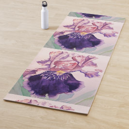 Hermosa Mat de Yoga Floral de Iris Morado