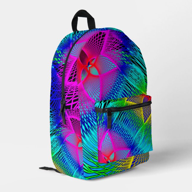 Hermosa mochila de neón colorida (Esquina izquierda trasera)
