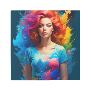 Hermosa Mujer De Arte Ai Colorida