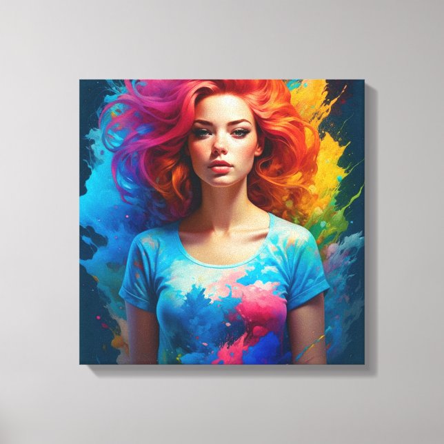 Hermosa Mujer De Arte Ai Colorida (Anverso)