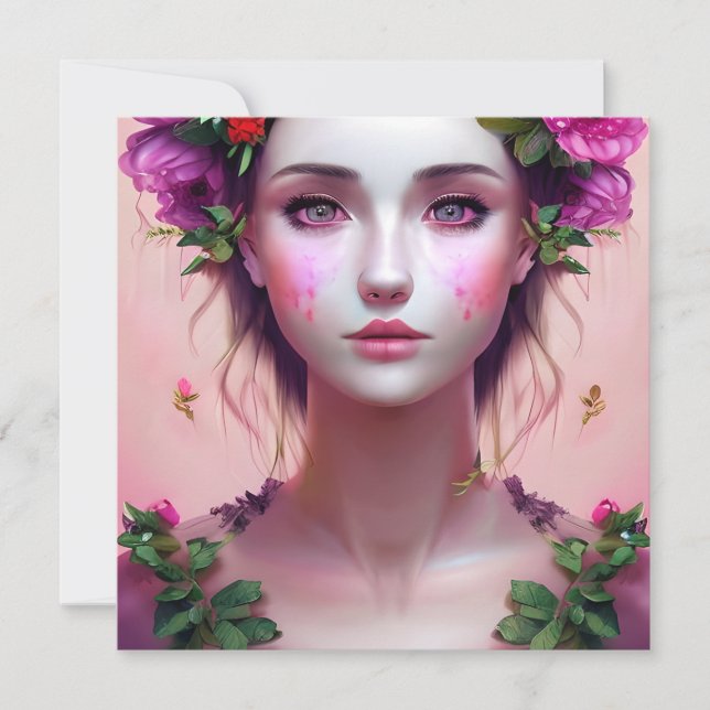 Hermosa Mujer Étérea Fantasía Arte (Anverso)