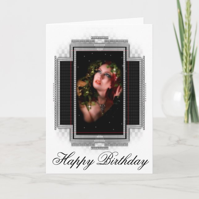 Hermosa mujer feliz cumpleaños tarjeta de saludo (Anverso)