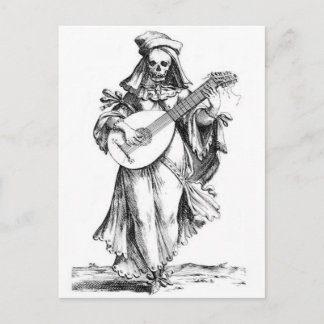hermosa mujer skeleton songstress postal