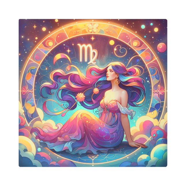 Hermosa mujer virgo | Arte de Horoscopio (Anverso)