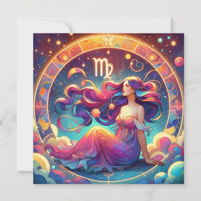 Hermosa mujer virgo | Arte de Horoscopio (Anverso)