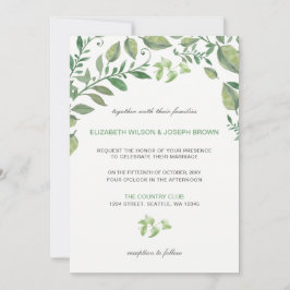 Hermosa naturaleza botánica invitaciones a bodas