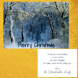 Hermosa nieve Woods Feliz Navidad Invierno Escenar