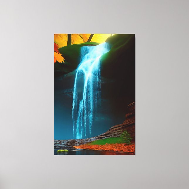 Hermosa pared de cascada forestal arte Creek de ot (Anverso)