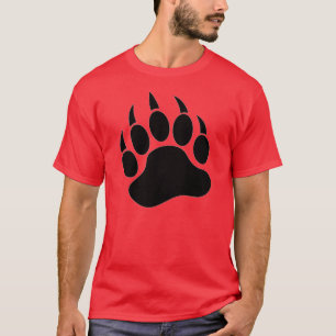 Hermosa Pata de Oso Gay Negra sobre Camiseta Roja