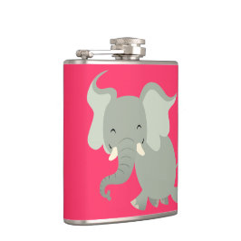Hermosa petaca de elefante de dibujos animados