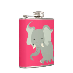 Hermosa petaca de elefante de dibujos animados