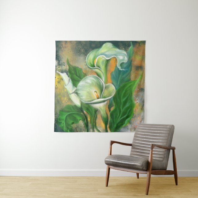 Hermosa pintura de tapiz de flores de Calla Lily (In situ)