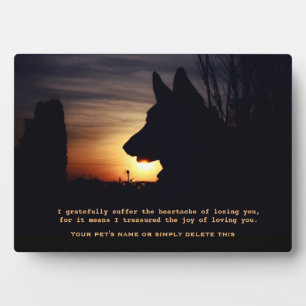Hermosa placa conmemorativa del Mascota Pastor Ale