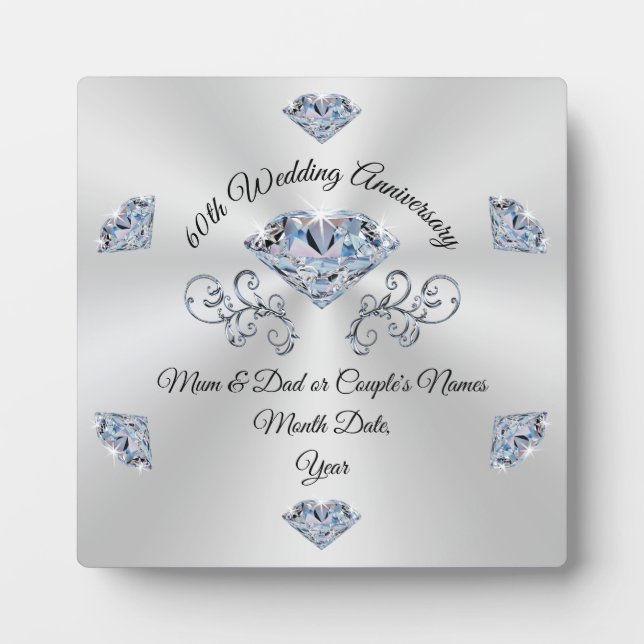 Hermosa placa personalizada, 60 años (Frente)