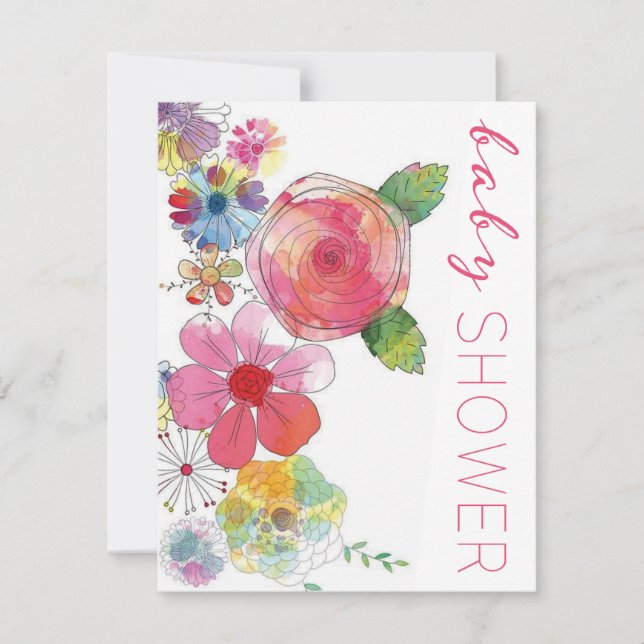 Hermosa plantilla de invitación a Baby Shower (Anverso)