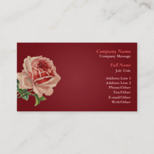 Hermosa plantilla de tarjeta de visita rosa