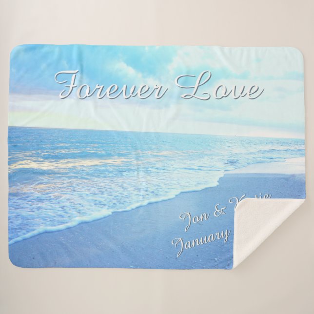 Hermosa playa Boda personalizado lanza una manta (Anverso (horizontal))