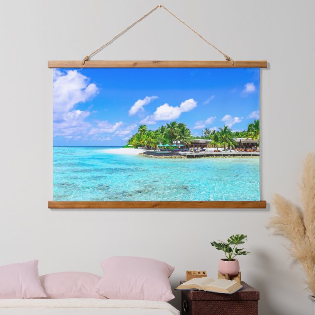 Hermosa playa de Isla Tropical con tapiz colgante (Dormitorio)