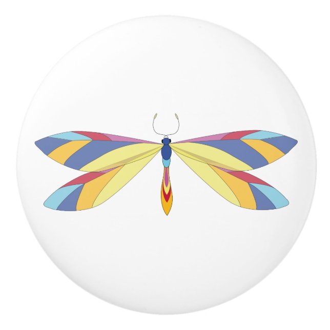 Hermosa pomo de cerámica de mariposa (Anverso)