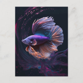 Hermosa postal abstrata púrpura de pescado Betta