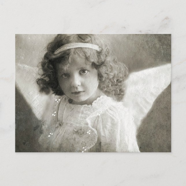 Hermosa postal de Angel Chica Vintage (Anverso)