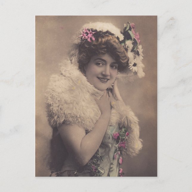 Hermosa postal de Belle Époque Star Woman (Anverso)
