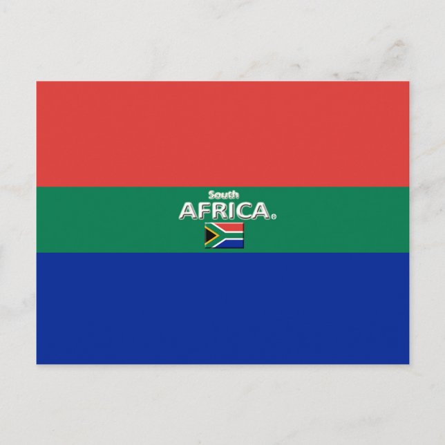 Hermosa postal de colores de bandera de Sudáfrica (Anverso)
