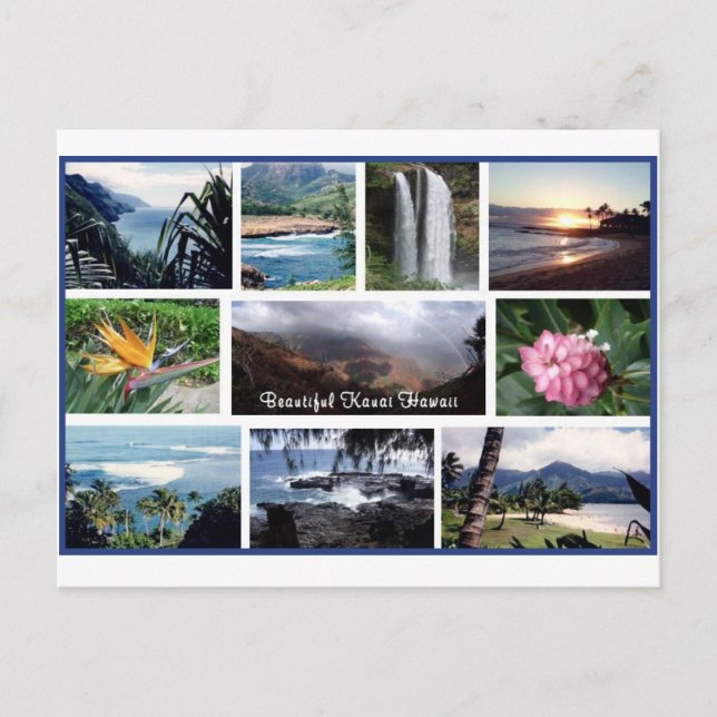Hermosa postal de fotos de Kauai (Anverso)