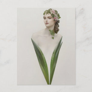 Hermosa postal de la mujer ventilado