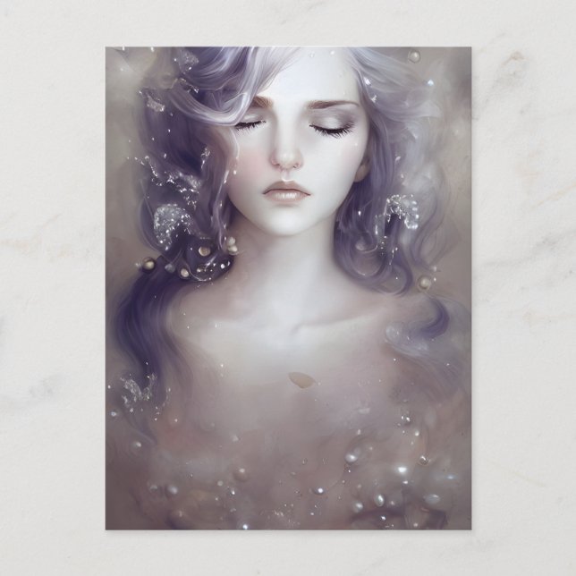 Hermosa postal de mujer pacífica (Anverso)