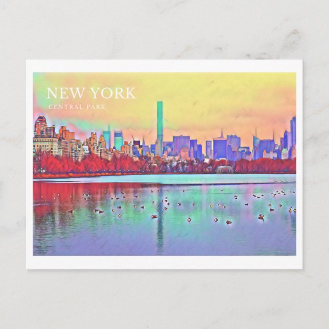 Hermosa postal de New York Central Park (Anverso)