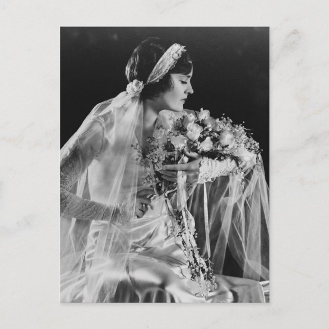 Hermosa postal de Novia Vintage (Anverso)