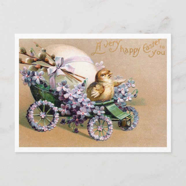 Hermosa postal de Pascua Vintage (Anverso)