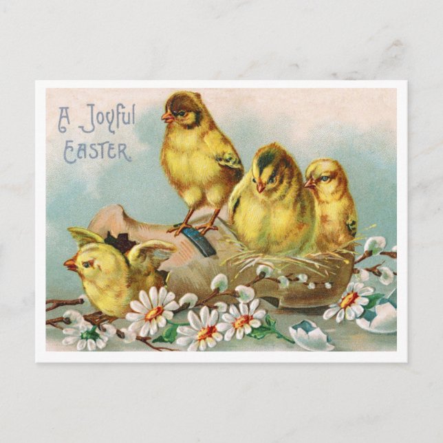 Hermosa postal de Pascua Vintage (Anverso)