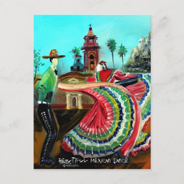 HERMOSA postal MEXICANA DE BAILE (Anverso)